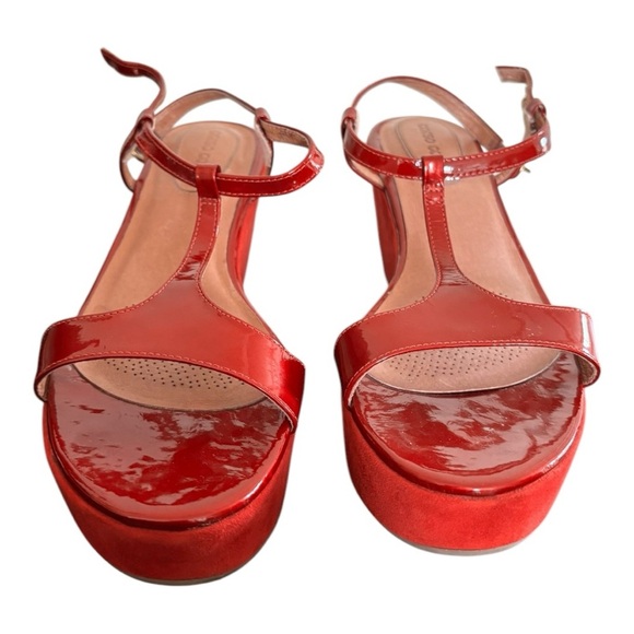 Corso Como T Strap Platform Wedge Red Buckle - Picture 4 of 11